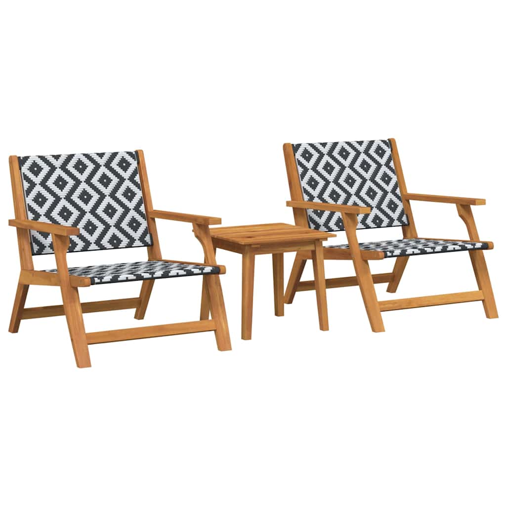 Hage Stoler med Bord 3 pcs Svart 45 x 45 x 40 cm