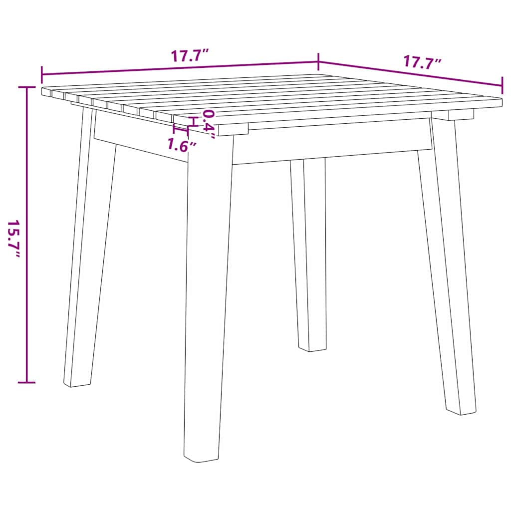 Hage Stoler med Bord 3 pcs Svart 45 x 45 x 40 cm