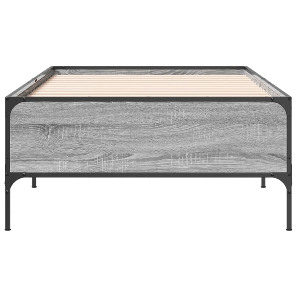 Sengeramme grå sonoma 90x190 cm konstruert tre og metall