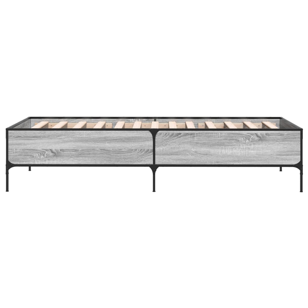 Sengeramme grå sonoma 75x190 cm konstruert tre og metall