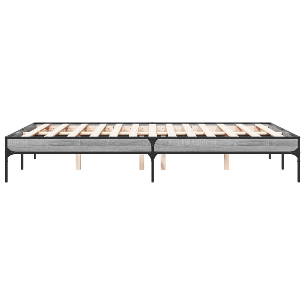 Sengeramme grå sonoma 120x190 cm konstruert tre og metall