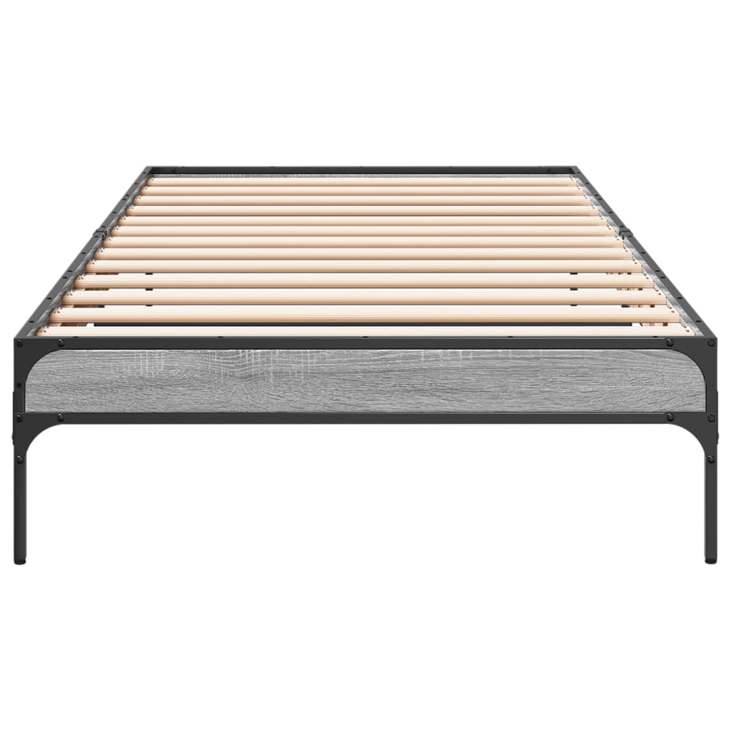 Sengeramme grå sonoma 90x190 cm konstruert tre og metall
