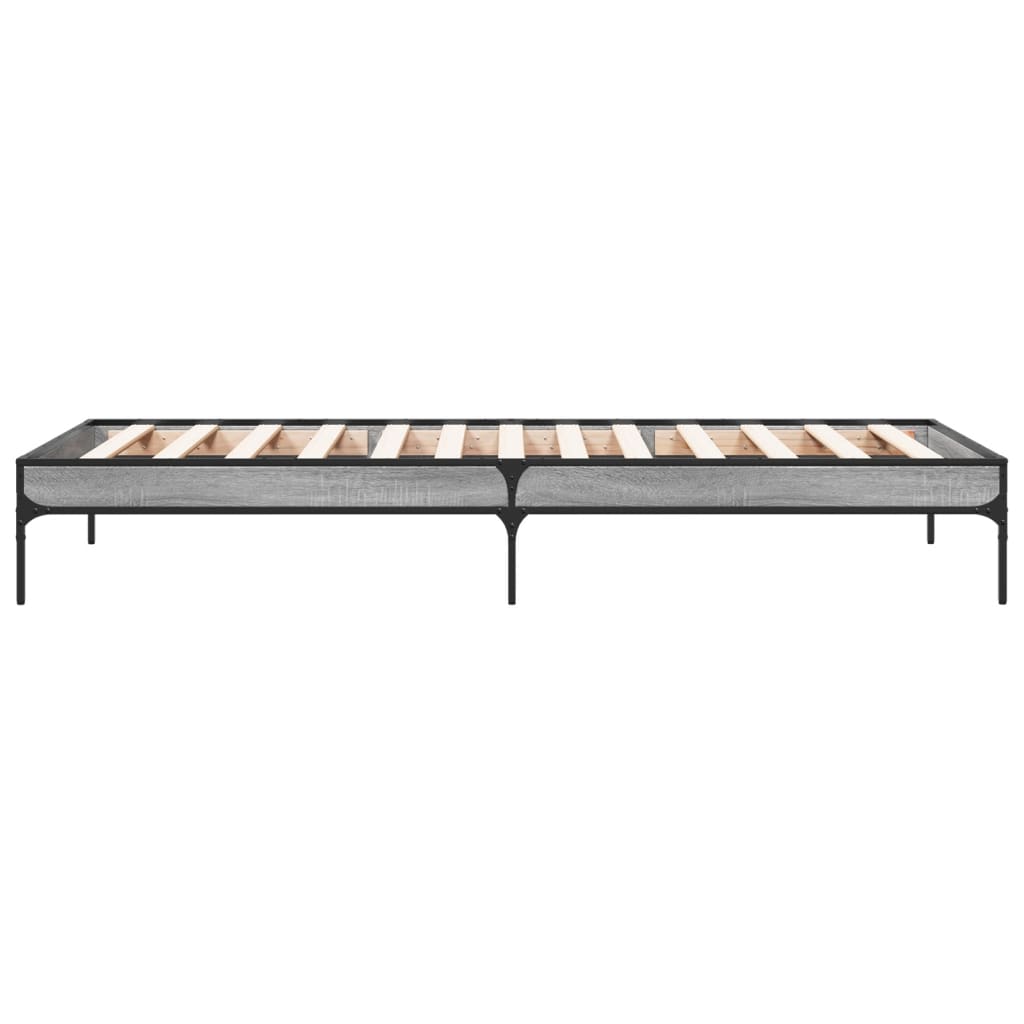 Sengeramme grå sonoma 90x190 cm konstruert tre og metall