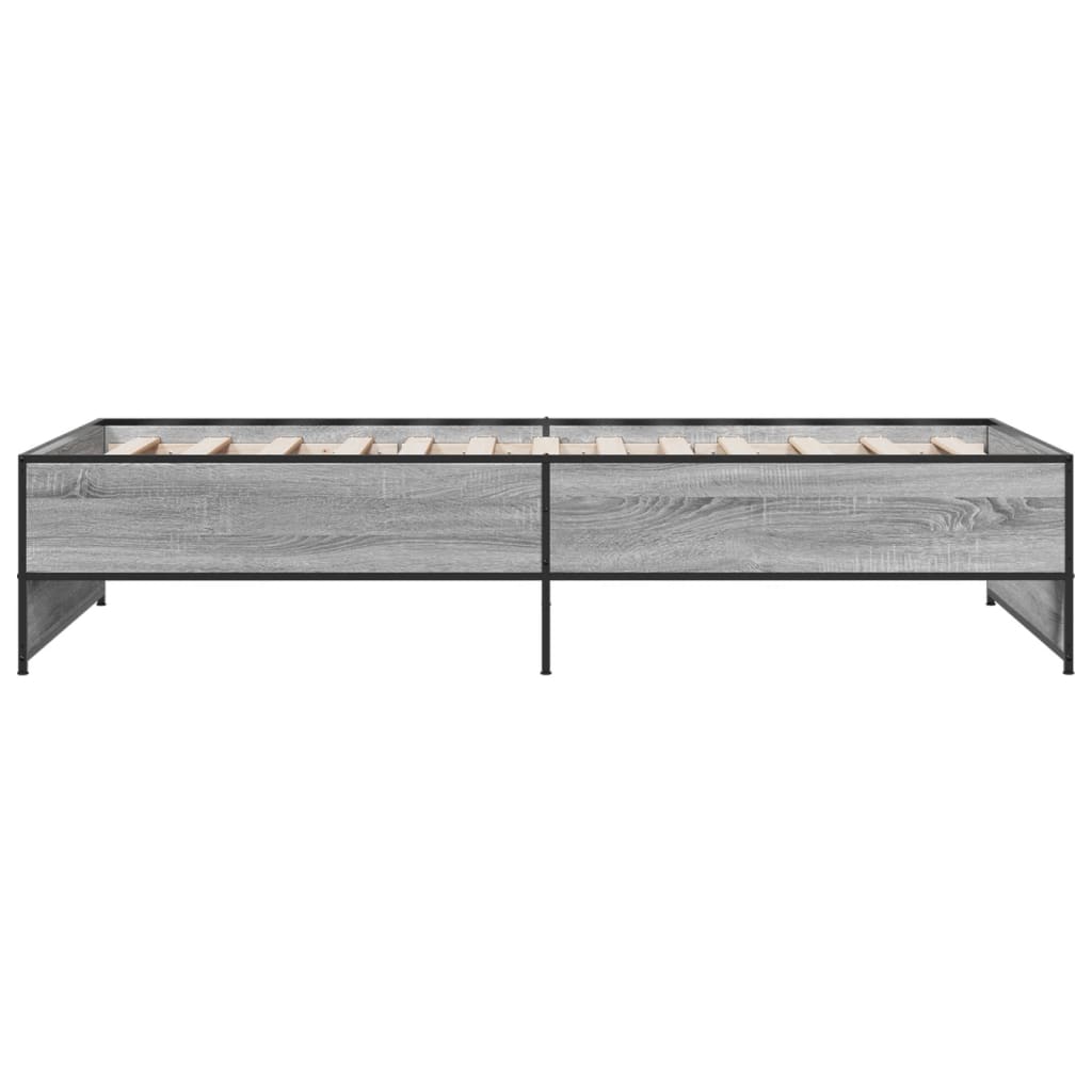 Sengeramme grå sonoma 100x200 cm konstruert tre og metall