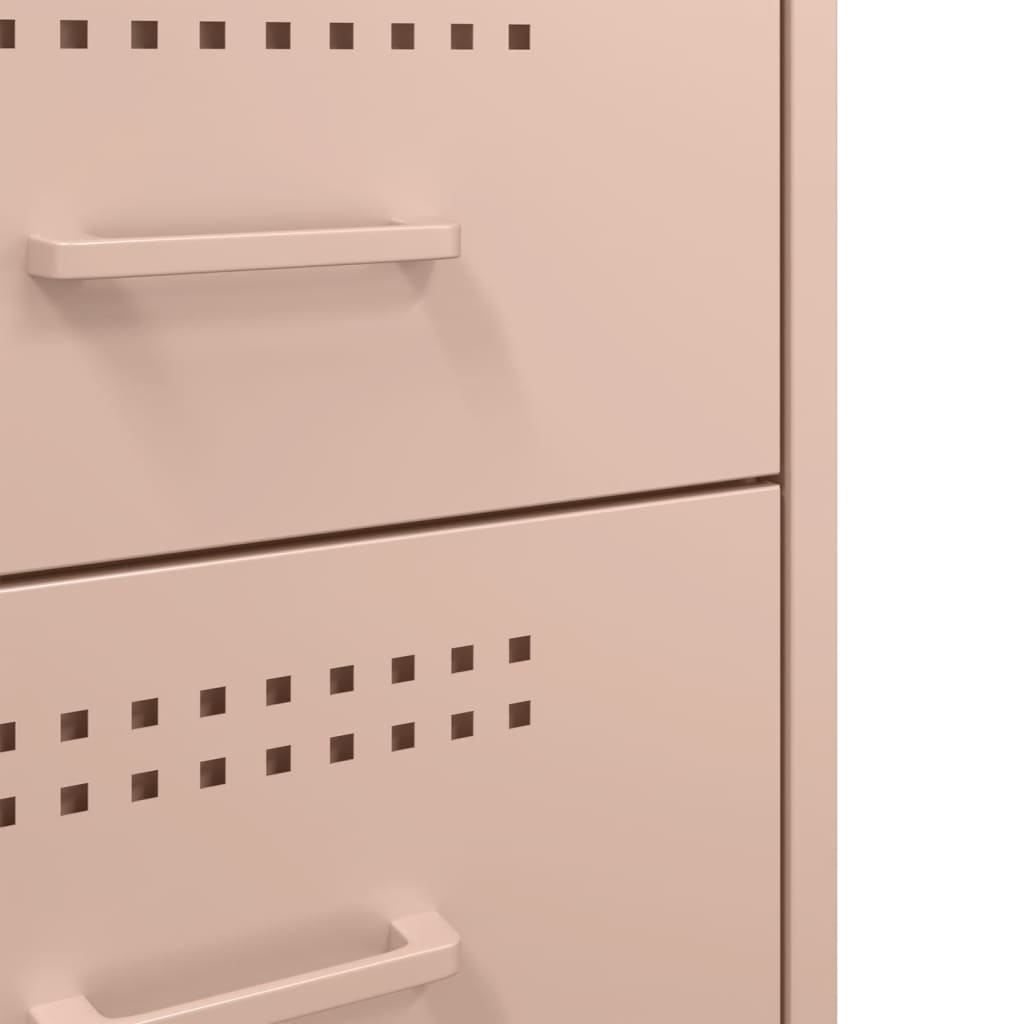 Nattbord rosa 36x39x68 cm stål