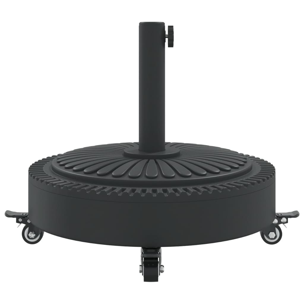 Parasollfot med hjul for Ø38 / 48 mm stenger 27 kg rund