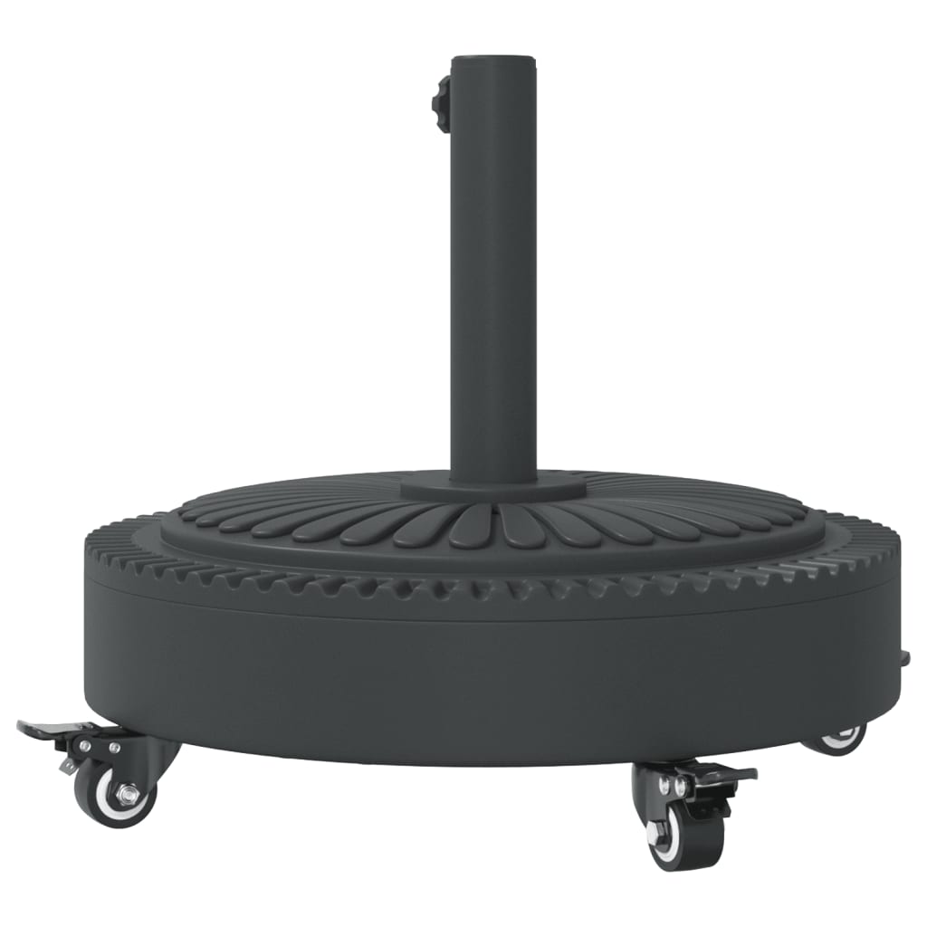 Parasollfot med hjul for Ø38 / 48 mm stenger 27 kg rund