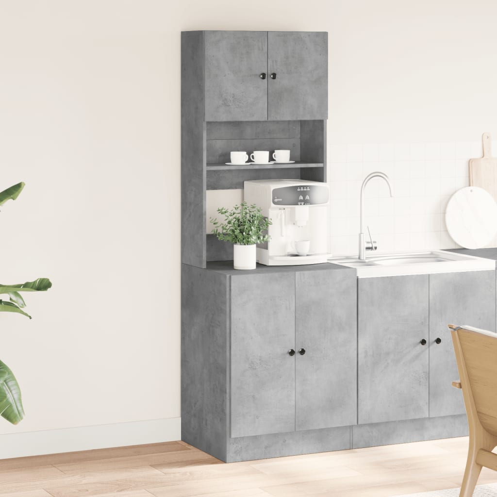 Kjøkkenskap betonggrå 60x50x180 cm konstruert tre