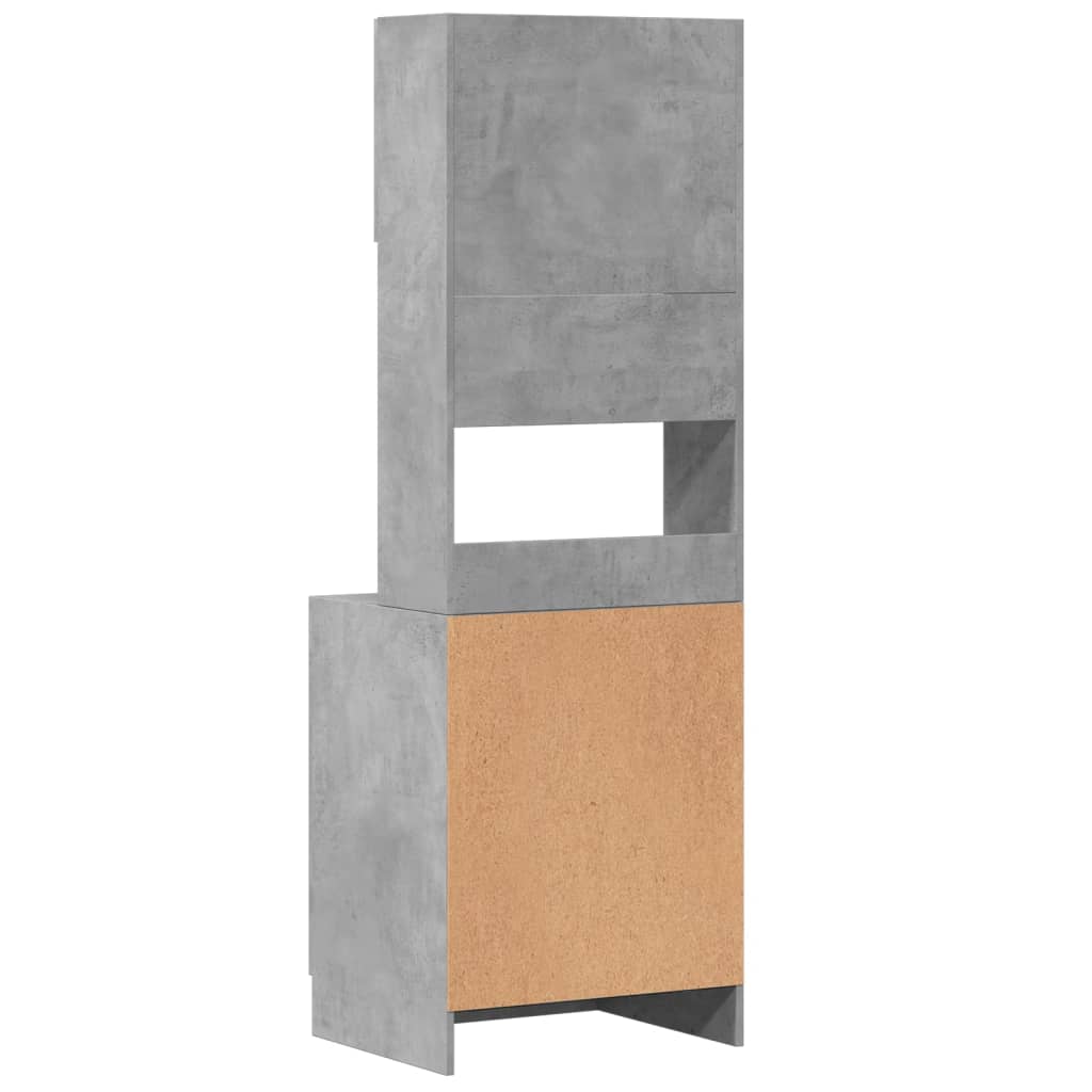 Kjøkkenskap betonggrå 60x50x180 cm konstruert tre
