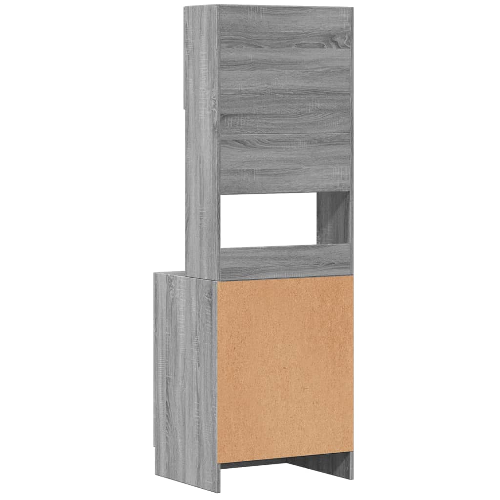 Kjøkkenskap grå sonoma 60x50x180 cm konstruert tre