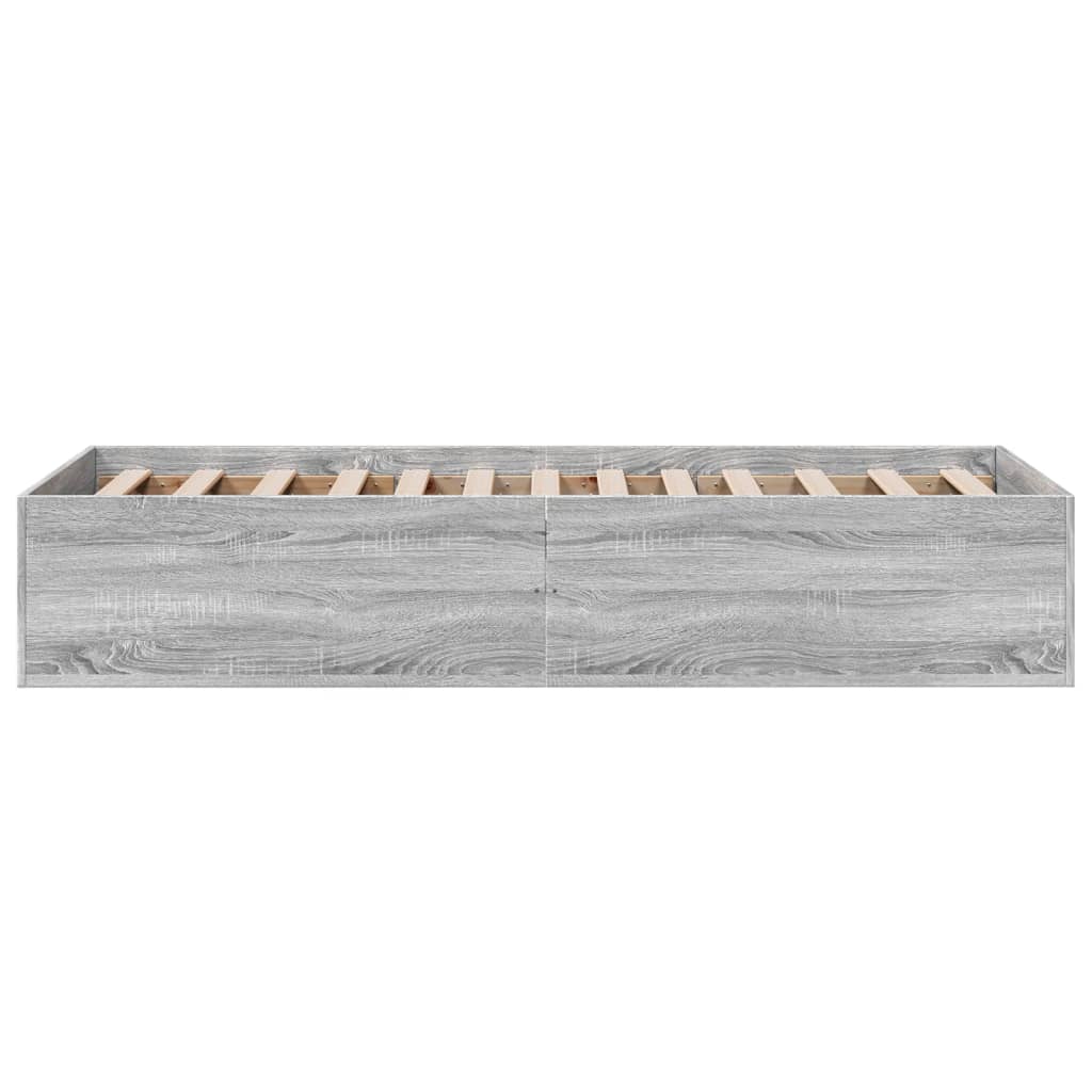 Sengeramme grå sonoma 75x190 cm konstruert tre