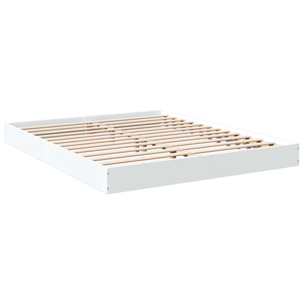 Sengeramme hvit 160x200 cm konstruert tre
