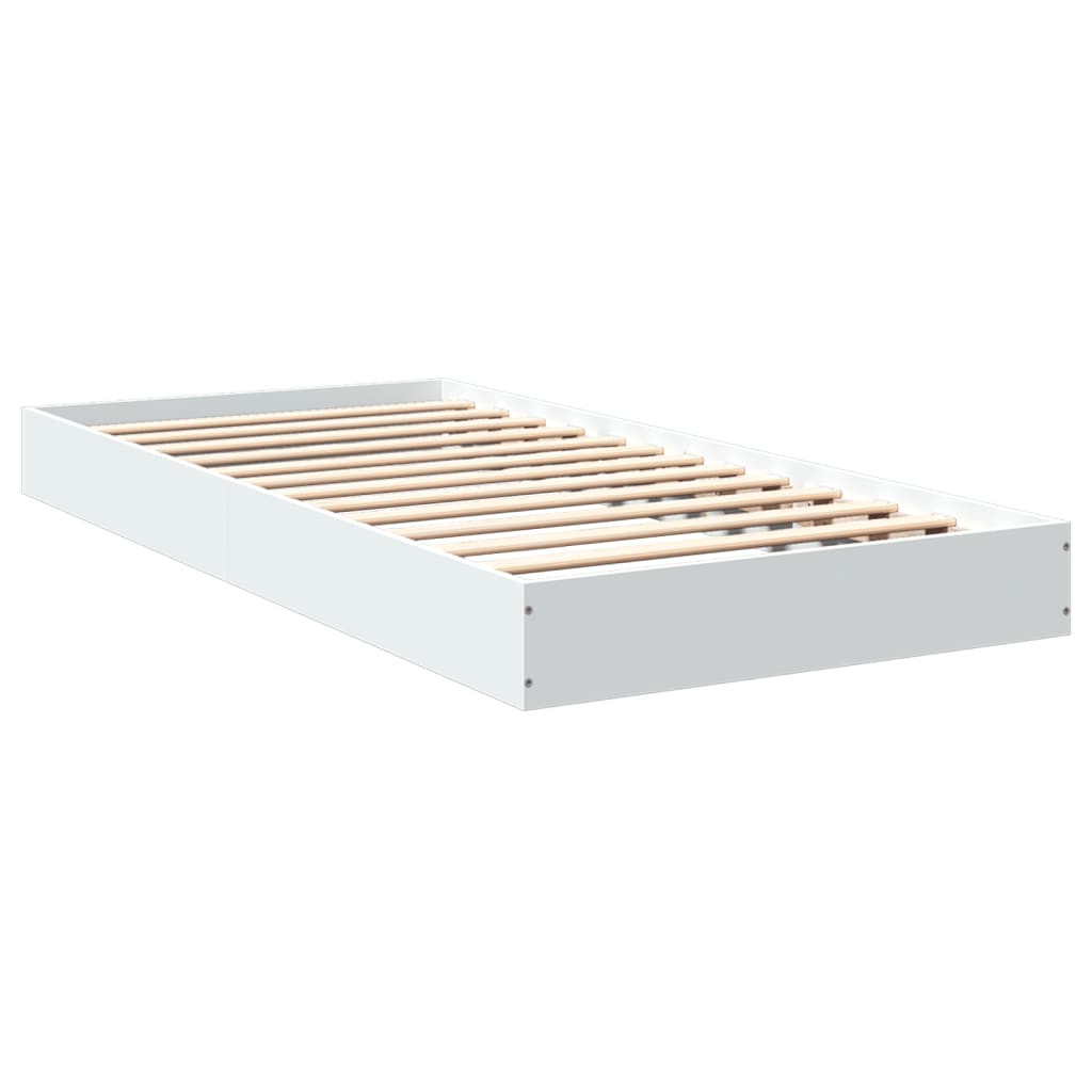 Sengeramme hvit 75x190 cm konstruert tre