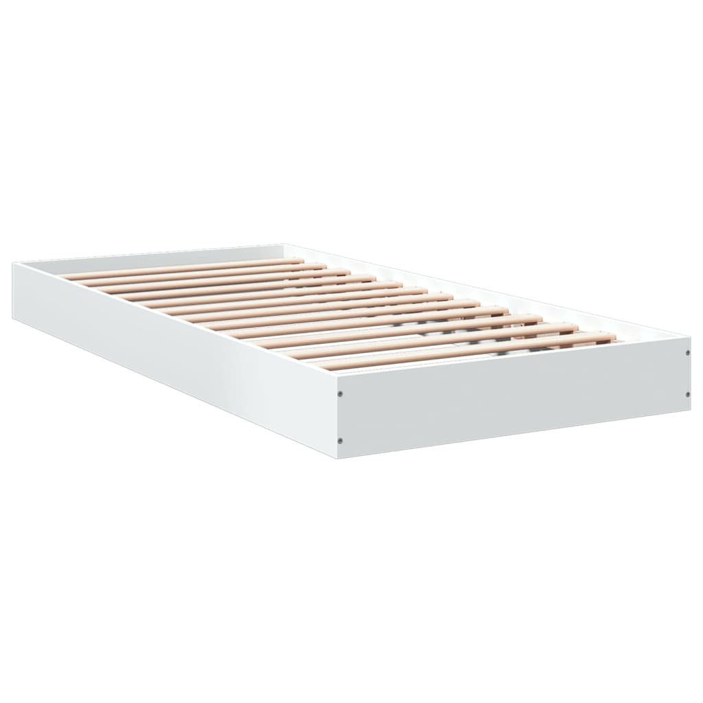 Sengeramme hvit 75x190 cm konstruert tre