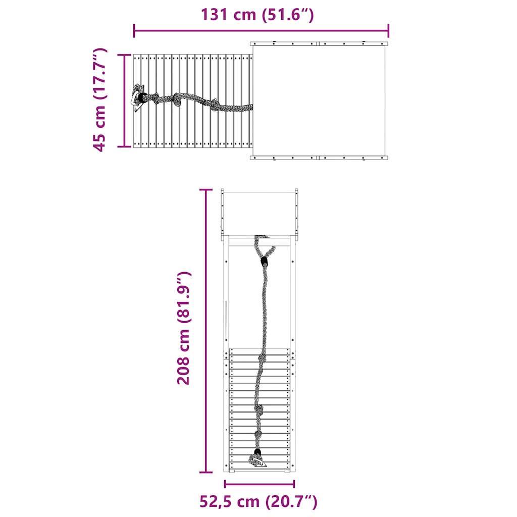 Utendørs lekesett heltre furu
