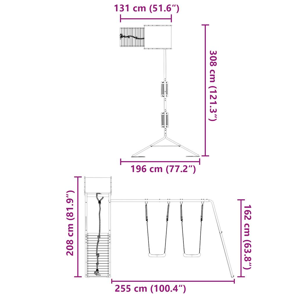 Utendørs lekesett heltre furu