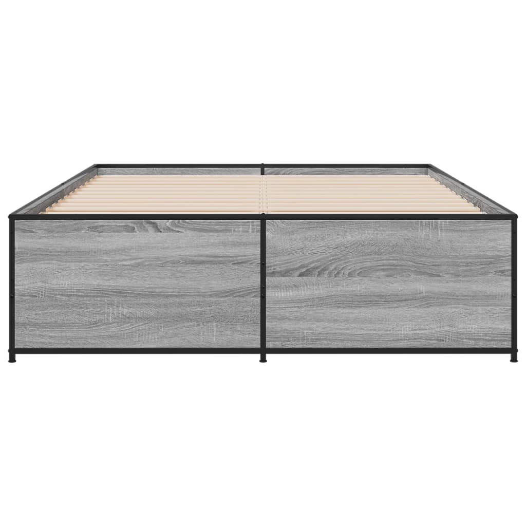 Sengeramme grå sonoma 120x200 cm konstruert tre og metall
