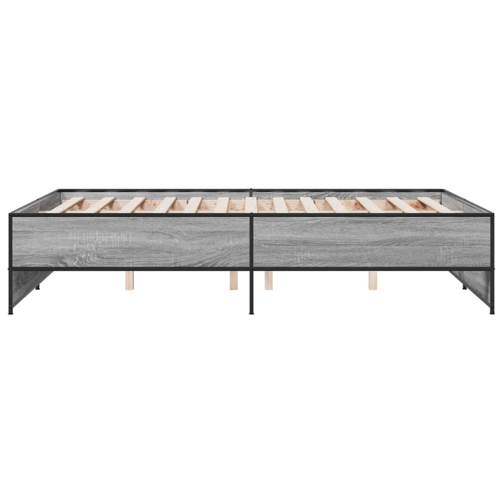 Sengeramme grå sonoma 120x200 cm konstruert tre og metall