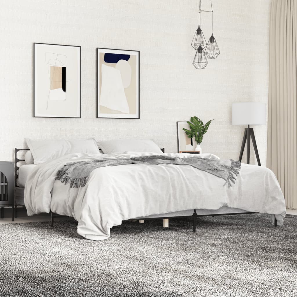 Sengeramme grå sonoma 180x200 cm konstruert tre og metall