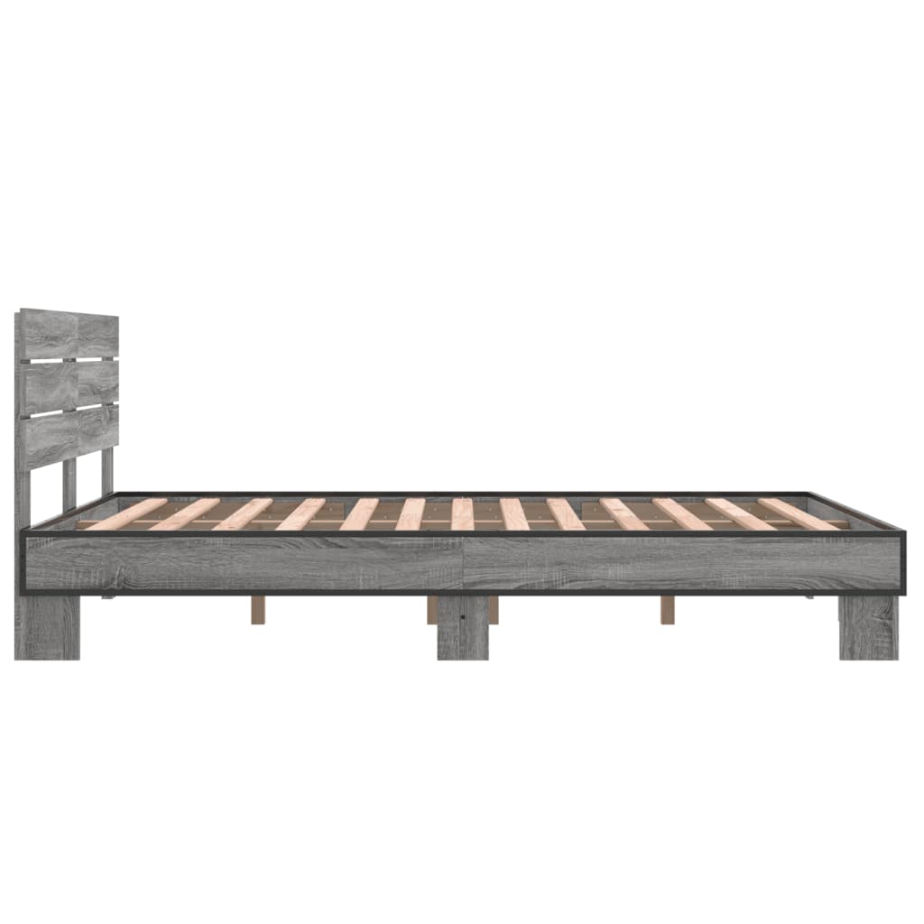 Sengeramme grå sonoma 120x200 cm konstruert tre og metall