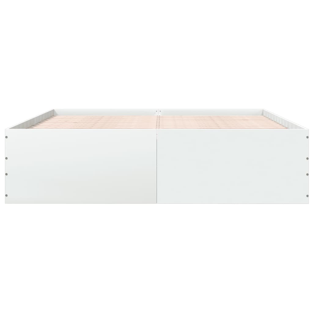 Sengeramme hvit 200x200 cm konstruert tre