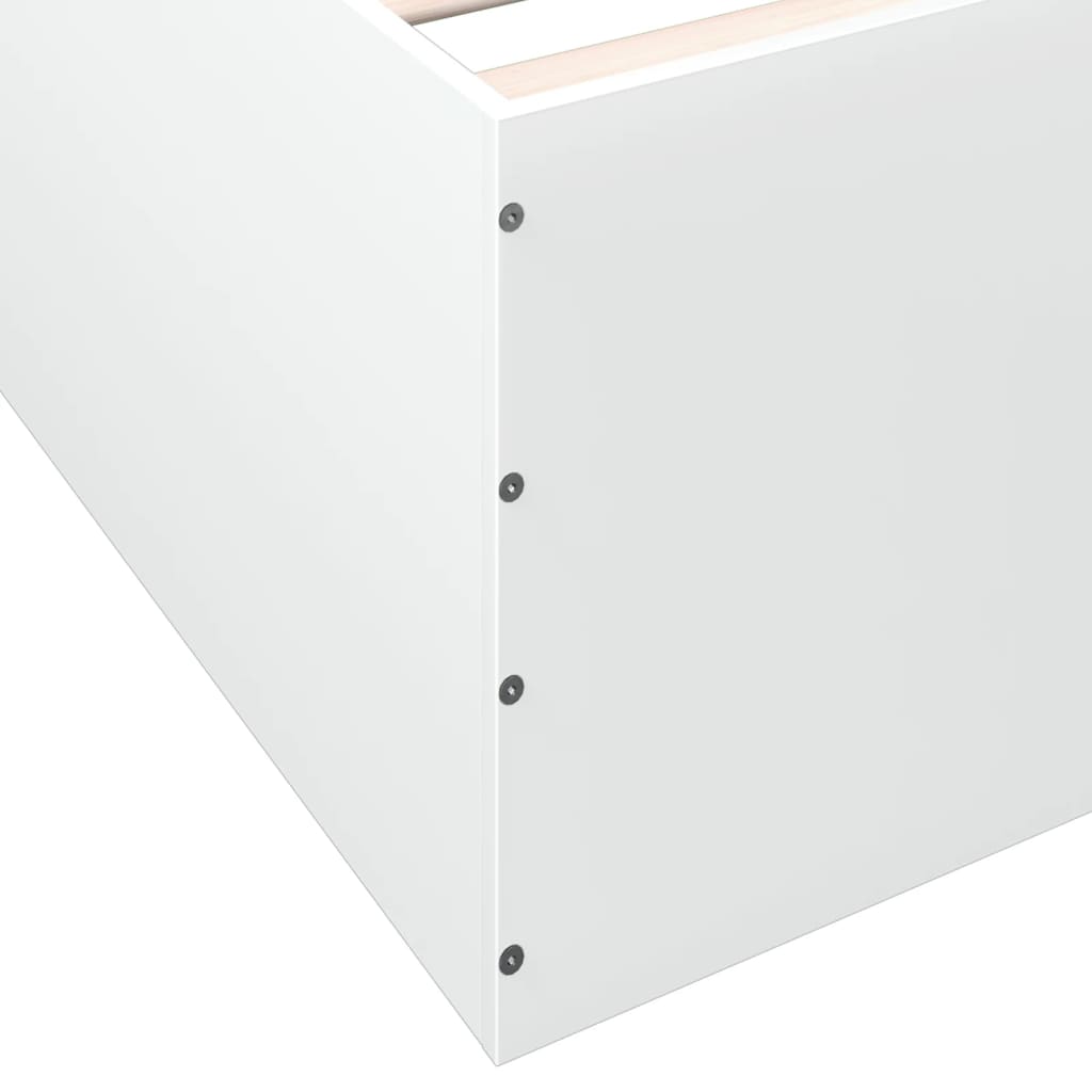 Sengeramme hvit 200x200 cm konstruert tre