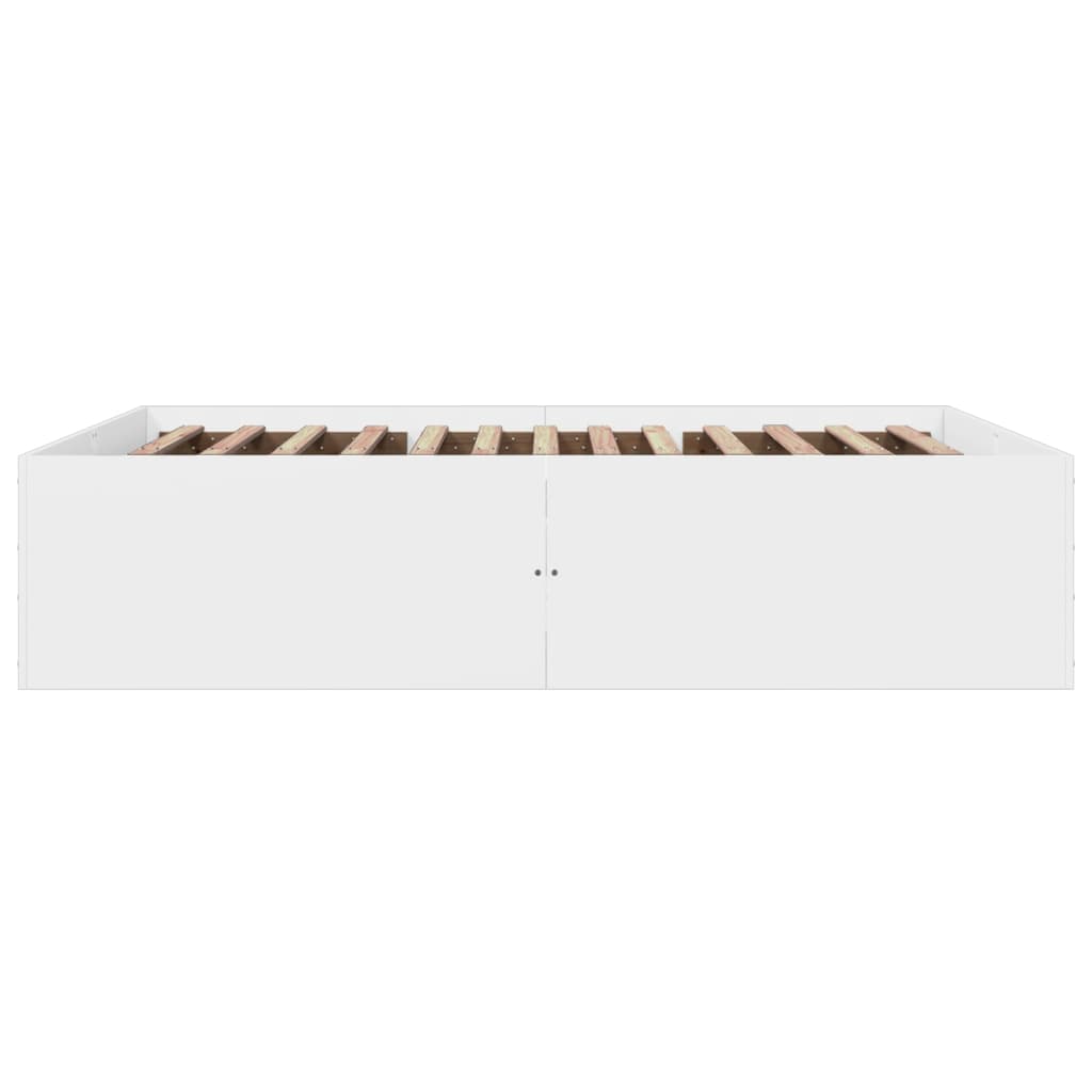 Sengeramme hvit 160x200 cm konstruert tre