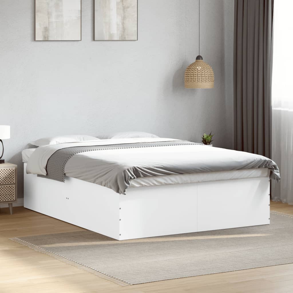 Sengeramme hvit 160x200 cm konstruert tre