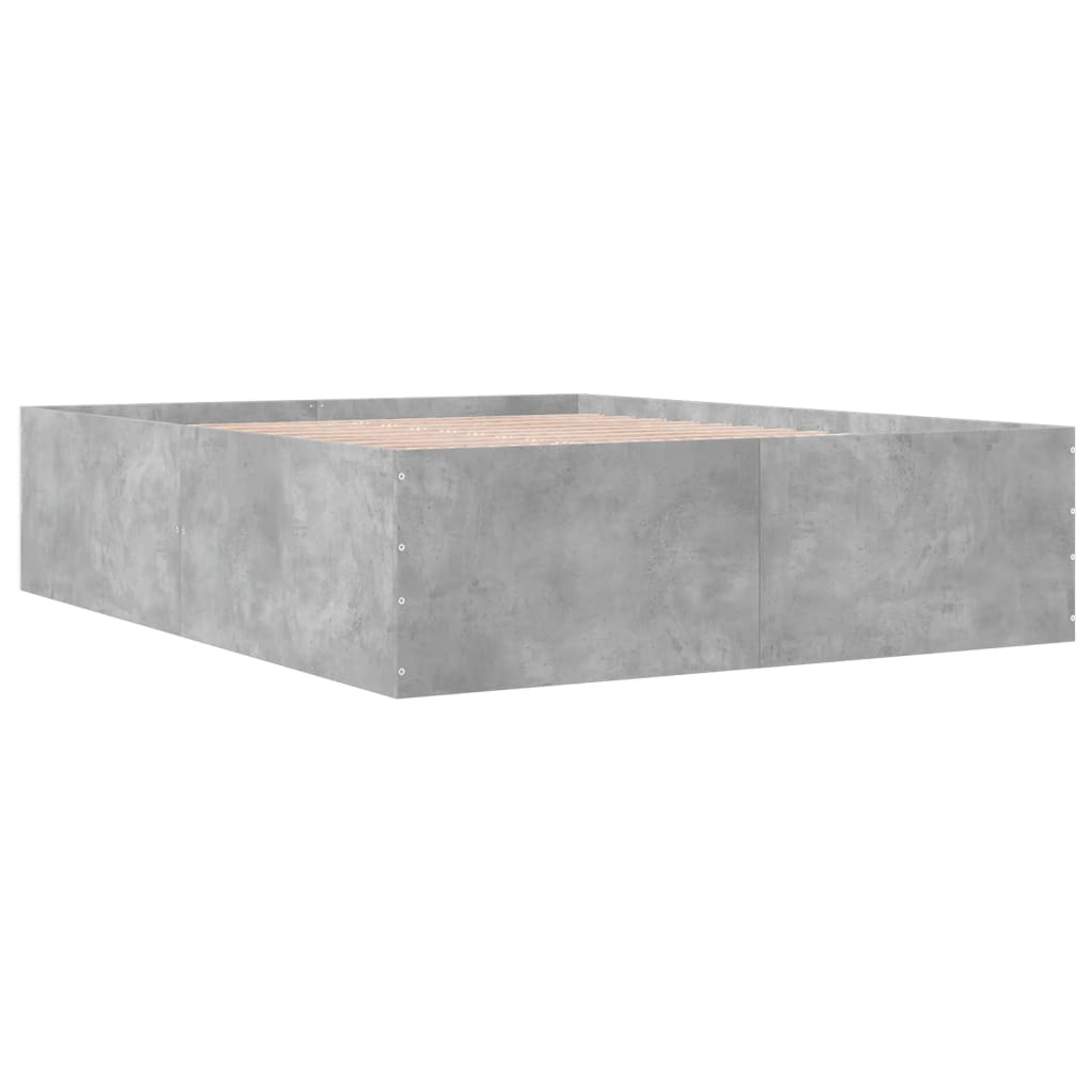 Sengeramme betonggrå 160x200 cm konstruert tre