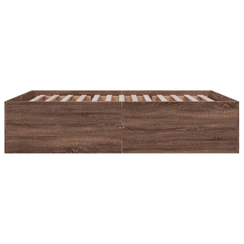 Sengeramme brun eik 150x200 cm konstruert tre