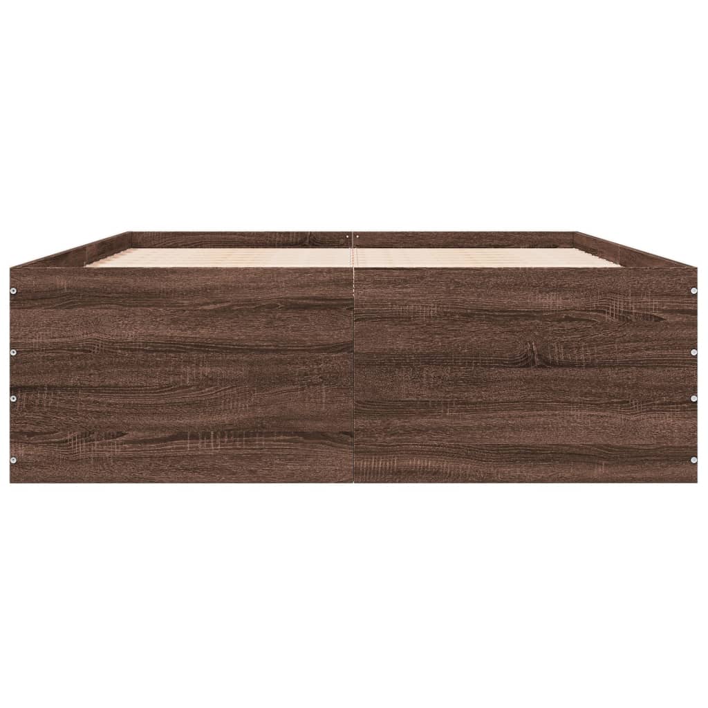 Sengeramme brun eik 140x200 cm konstruert tre