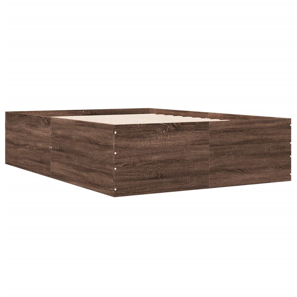 Sengeramme brun eik 120x200 cm konstruert tre