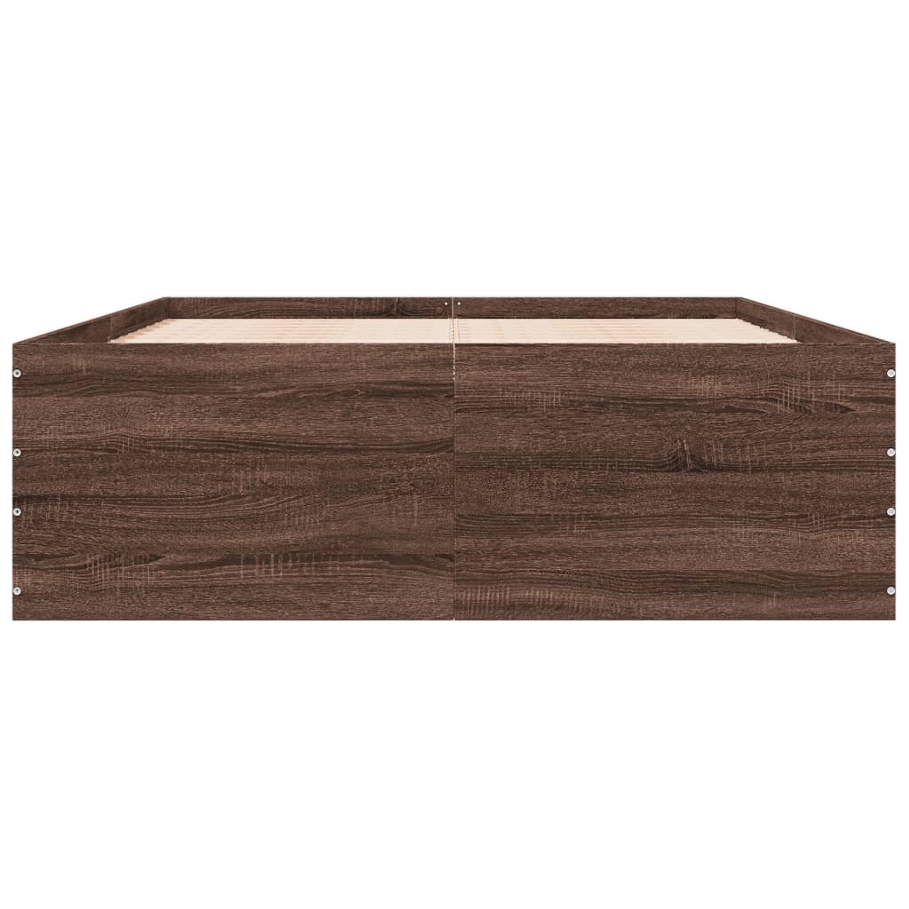 Sengeramme brun eik 120x200 cm konstruert tre