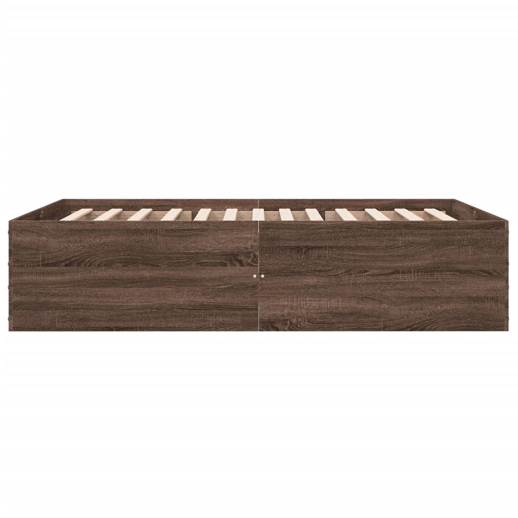 Sengeramme brun eik 120x200 cm konstruert tre