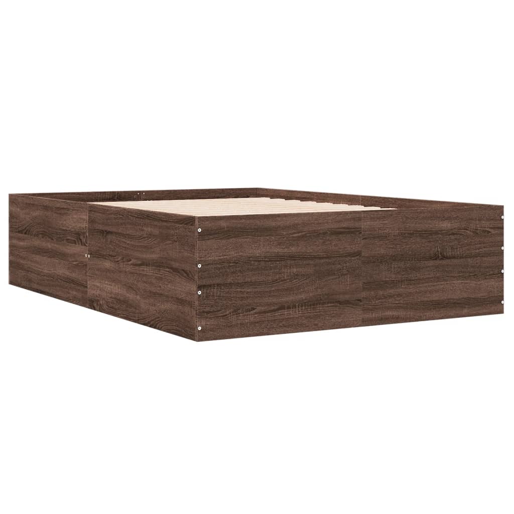 Sengeramme brun eik 120x200 cm konstruert tre