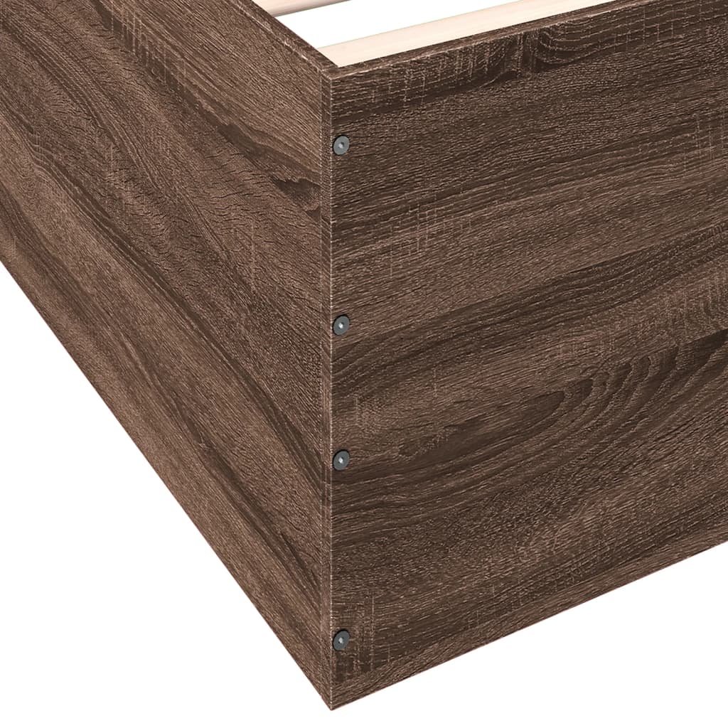 Sengeramme brun eik 120x200 cm konstruert tre