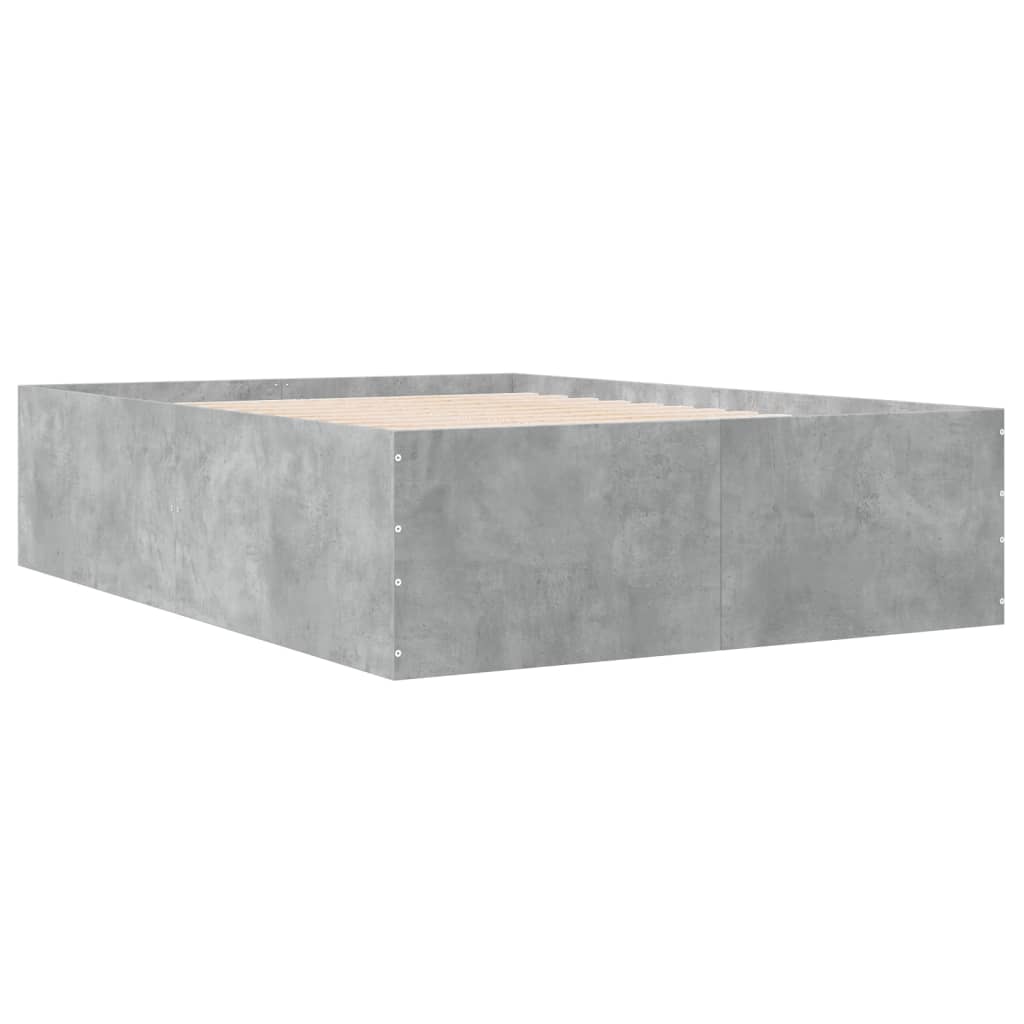 Sengeramme betonggrå 135x190 cm konstruert tre