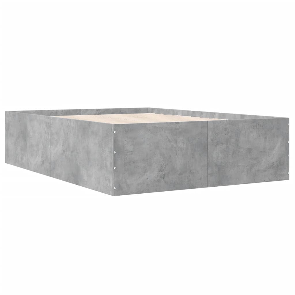 Sengeramme betonggrå 135x190 cm konstruert tre