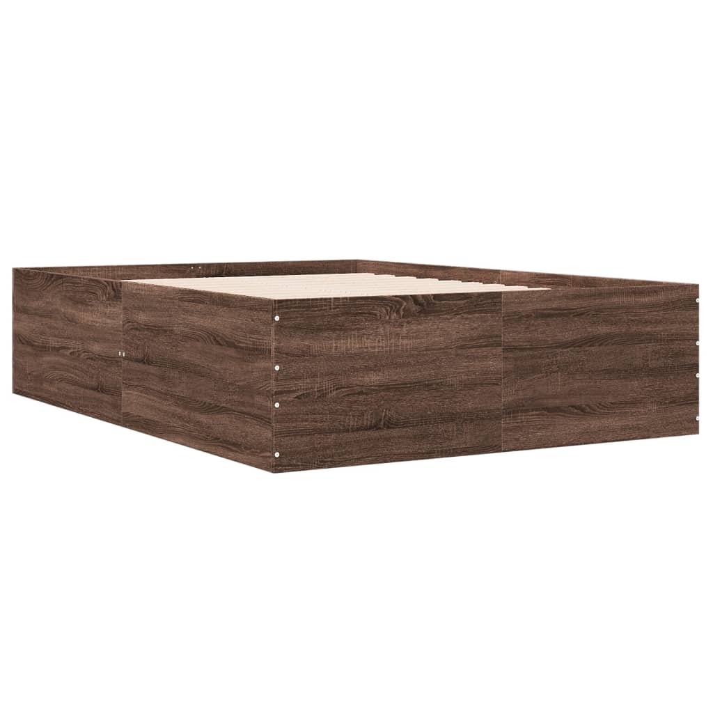 Sengeramme brun eik 120x190 cm konstruert tre