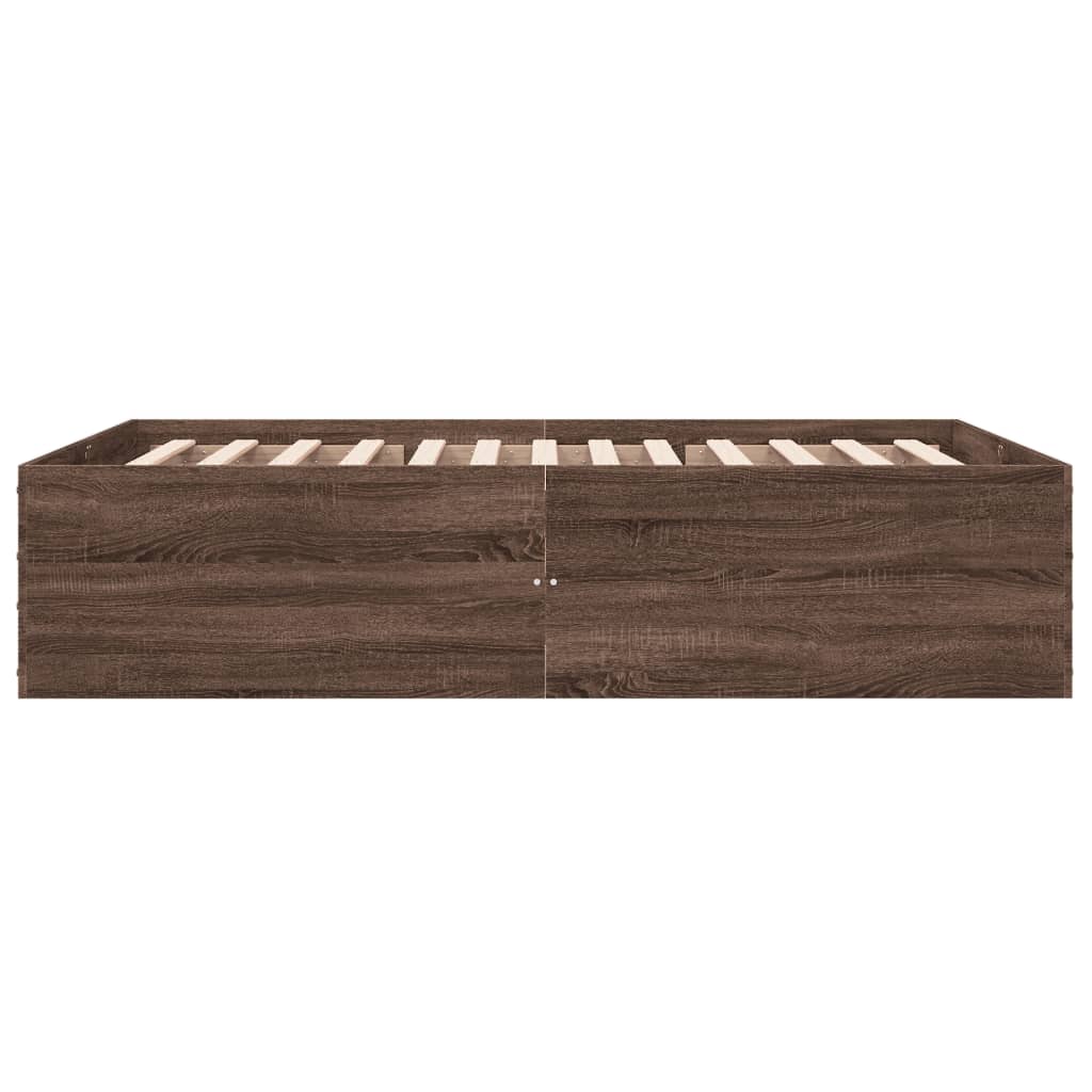 Sengeramme brun eik 120x190 cm konstruert tre
