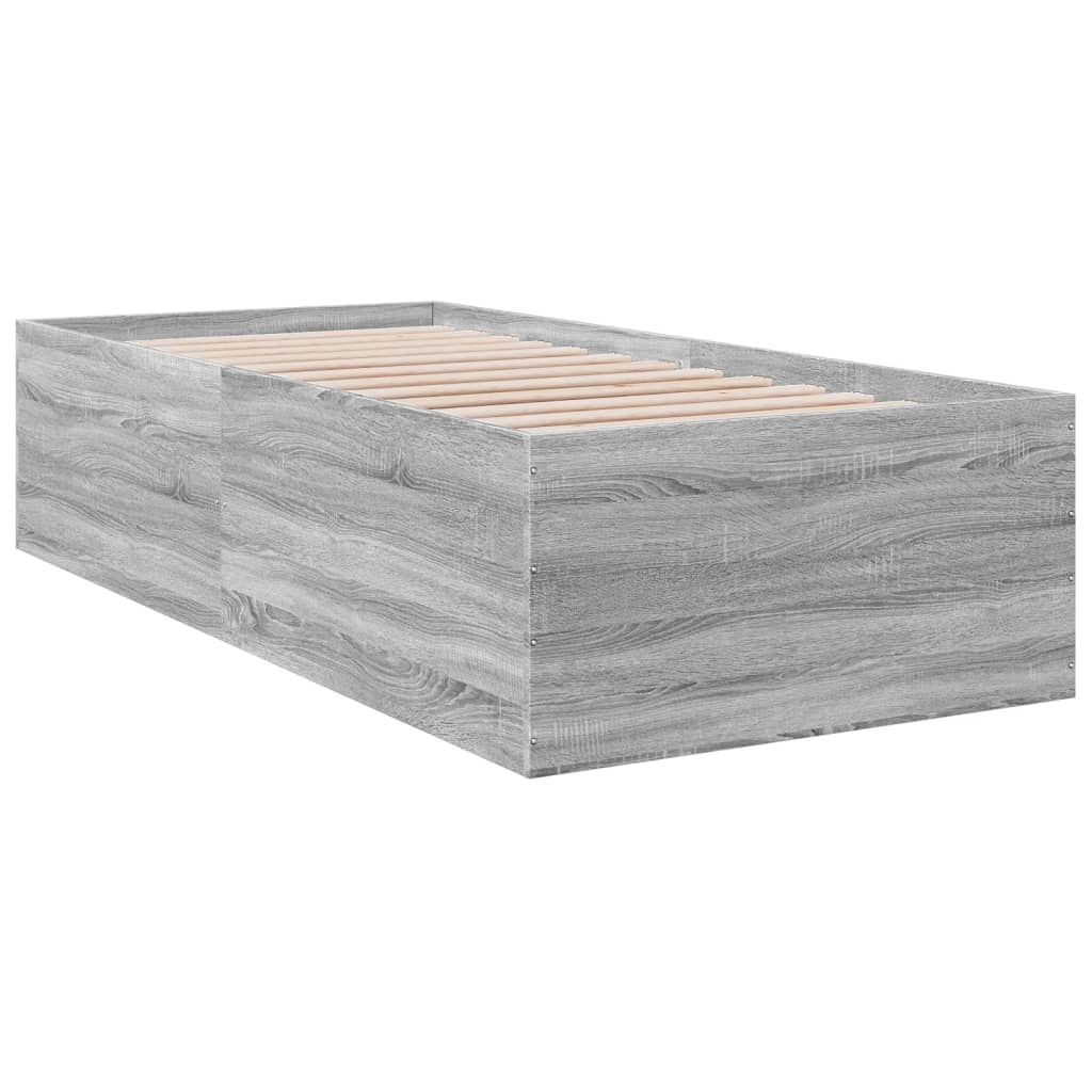 Sengeramme grå sonoma 100x200 cm konstruert tre