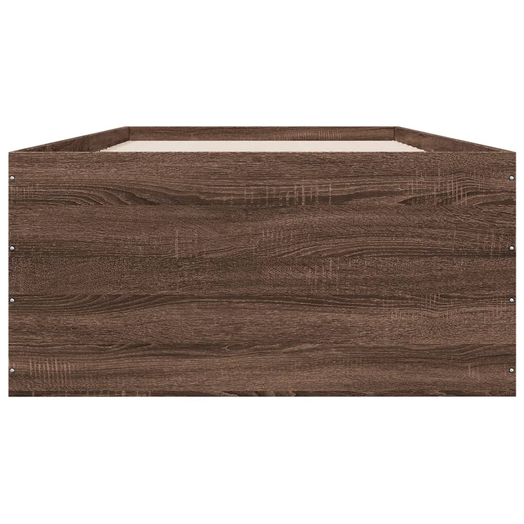 Sengeramme brun eik 100x200 cm konstruert tre