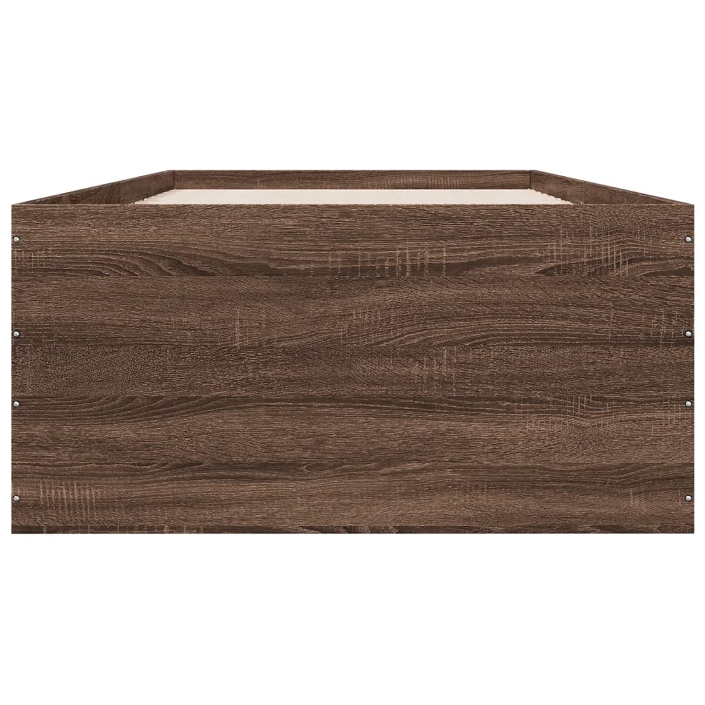 Sengeramme brun eik 90x200 cm konstruert tre