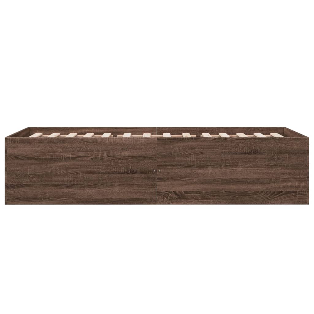 Sengeramme brun eik 90x190 cm konstruert tre