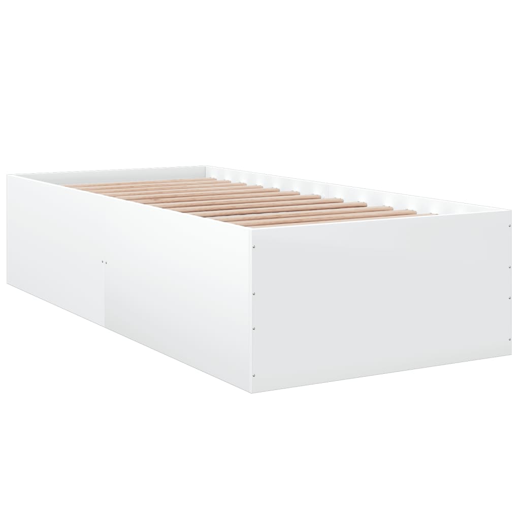 Sengeramme hvit 75x190 cm konstruert tre