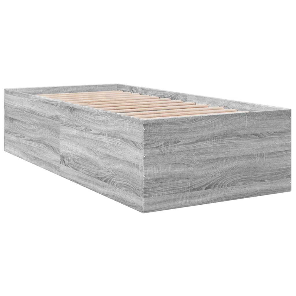 Sengeramme grå sonoma 75x190 cm konstruert tre