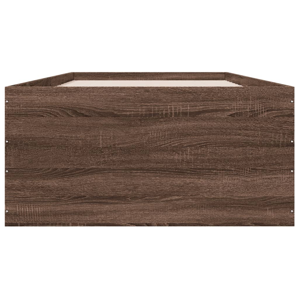 Sengeramme brun eik 75x190 cm konstruert tre