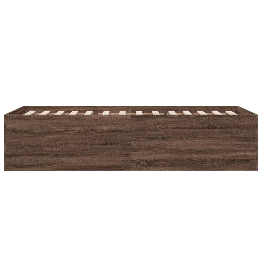 Sengeramme brun eik 75x190 cm konstruert tre