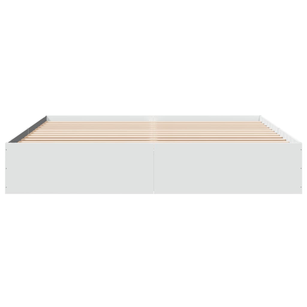 Sengeramme hvit 200x200 cm konstruert tre