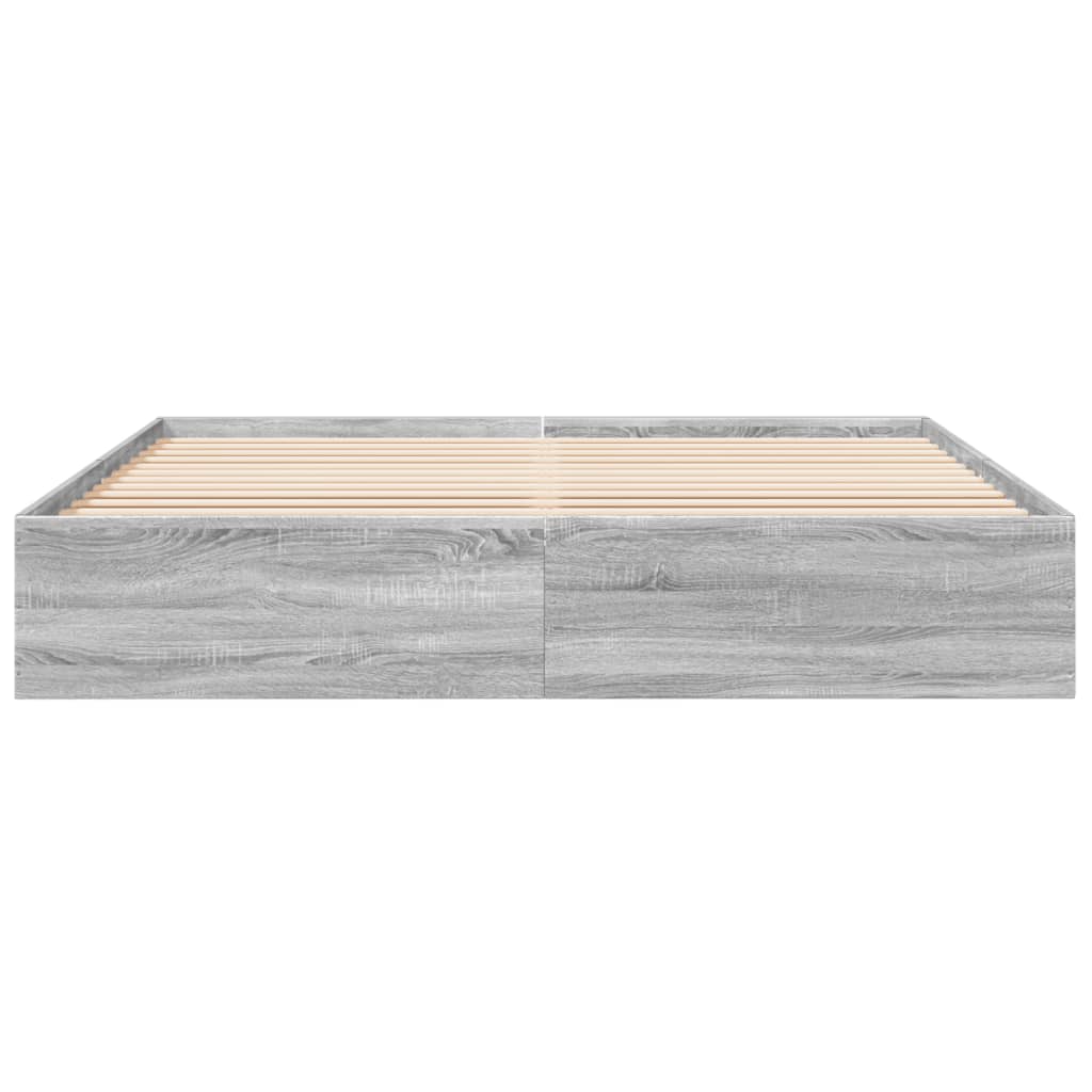 Sengeramme grå sonoma 200x200 cm konstruert tre